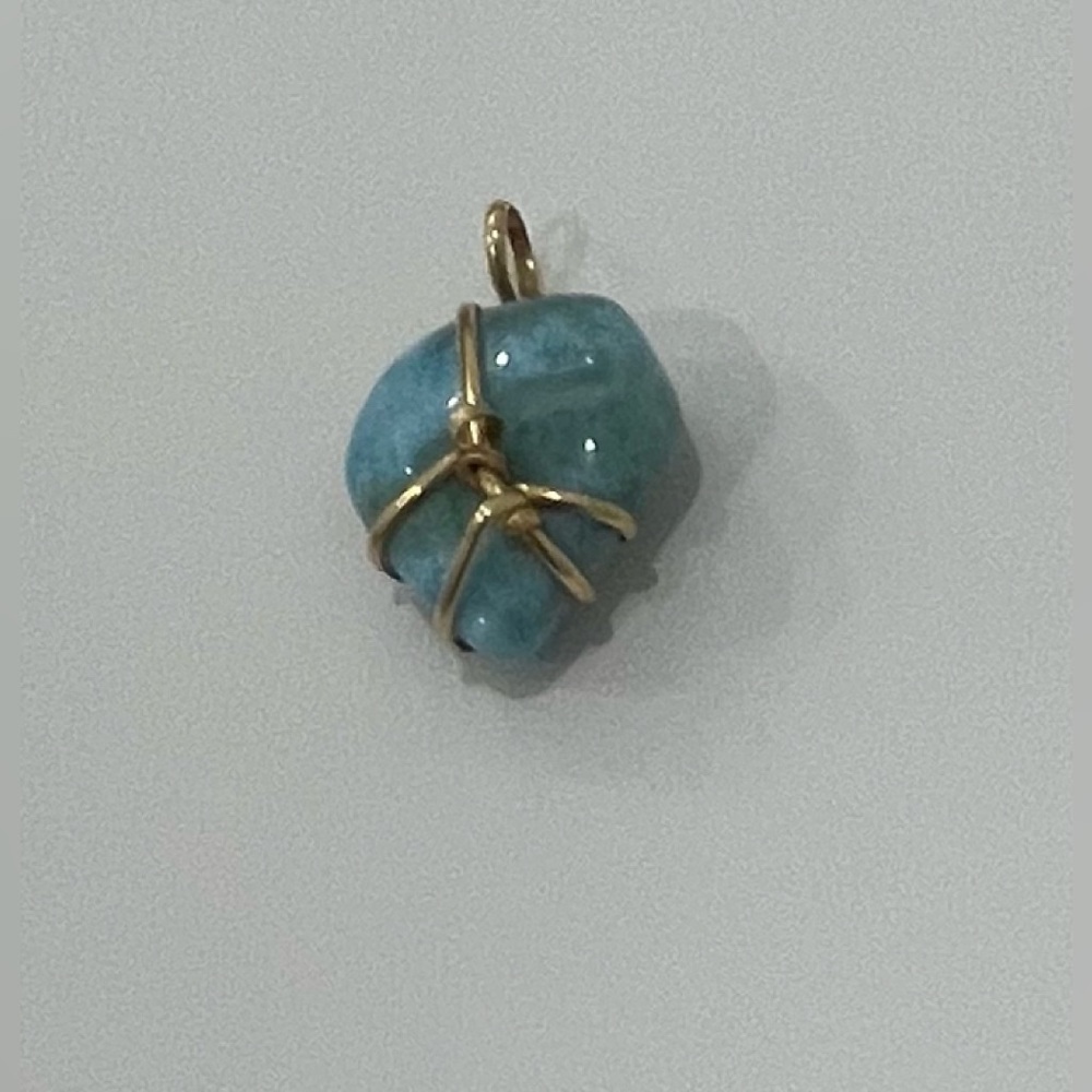 Gold Wire Wrapped Pendant